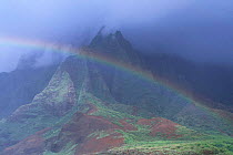 Rainbow over Napali coast, Kauai, Hawaii, USA