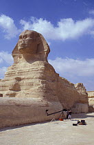 The Sphinx, Cairo, Egypt with BBC NHU film unit