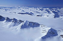 Mountains and inland ice sheets of Svalbard, Norway
