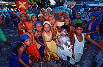 Children in costume during Donsol whale shark festival, Donsol, Philippines.