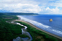 Aerial view of Naranjo beach, Santa Rosa National Park, Costa Rica
