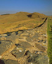 Hadrian's wall, view east from Walltown Crags, Northumberland, UK.
