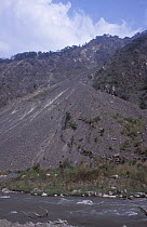 Scree from major landslide, near Shinyi, Taiwan