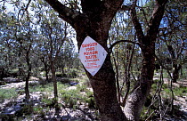 1080 Poison - sign warning of poisaon baits, Whiteman PR, Western Australia