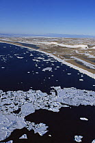 Aerial of sea ice near floe edge, Admiralty Inlet, Canadian High Arctic, June 2000