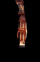 Rose red city of Petra, Al Khazneh - The Treasury from the Siq, Petra, Jordan