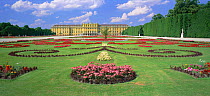 Schonbrunn Palace and gardens in bloom, Vienna, Austria