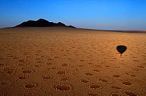 Balloon shadow over Namib Rand NP with 'fairy rings', Namibia