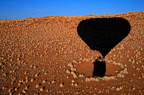 Balloon shadow over Namib Rand NP with 'fairy ring', Namibia