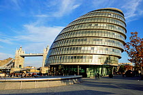 City hall, home of the Greater London Authority, Tower bridge, London, UK.