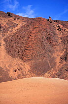 Solidified larva flow, Canadas National Park, Tenerife, Canary Islands