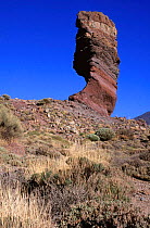 Striated stack of volcanic rock (god's finger), Roques de Garcia, Tenerife, Canary