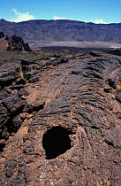 Hole in roof of solidified larval tube, Canadas NP, Tenerife, Canary Islands
