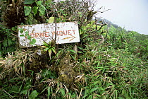 Sign directing people to the Morne Piquet, Martinique, Caribbean