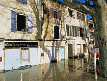 Flooded streets of Arles on the River Rhone, Camargue, France, December 2003