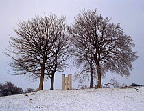 Broadway tower in snow, Worcestershire, UK