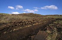 Peat extraction on moorland, Sutherland, Scotland, UK
