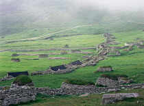 Ruined village houses, Hirta, St Kilda, Outer Hebrides, Scotland
