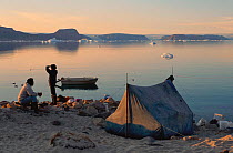 Camp of Inuit Narwhal hunters, Qaanaq, Greenland.