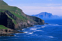 Coastal cliffs at Mykines, Faroe Islands, Denmark