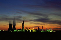 Port Talbot industrial plant lit at night, South Wales