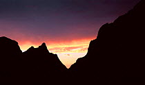 Sunset, The Window, Chisos basin, Big Bend National Park, Texas, USA.