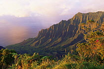 Kalalau valley at sunset, Kauai, Hawaii