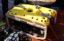 Submersible robot being launched for deepsea research