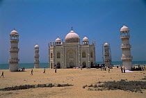 Tamil film set of the Taj Mahal, Mahabalipuram, Tamil Nadu, India
