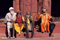 Holy men / saddhus outside Hanuman Dhoka, Kathmandu, Nepal