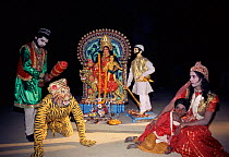 Actors portray the story of Dakshin Rai and Banbibi, Sunderbans, West Bengal, India