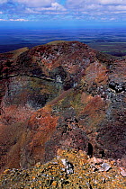 Rocks on rim of cone of active volcano, Sierra Negra, Isabela Is, Galapagos.