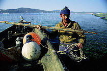 Fishing boat 'Umiak' of Yupik eskimos, Yttygran island, off Chukotka, E Siberia, Russia