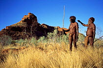 Aboriginal men, Alice Springs, Northern Territory, Australia on set of 'Monsters we meet'