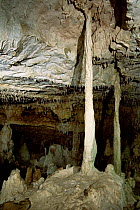 King Otto cave, Velburg, Bavaria, Germany, stalactite and stalagmite grown together