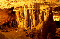 King Otto cave, Velburg, Bavaria, Germany, dripstones with mark of ice-age water level