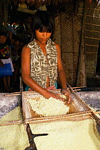 Making manioc flour, Mamiraua Ecol. Stn., Amazonas, Brazil