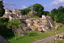 North acropolis at the Great Plaza, Tikal NP. Peten, Guatemala.