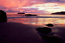 Manuel Antonio National Park, Costa Rica, Pacific coast at sunset.