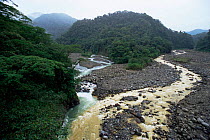 Rio Sucio (yellow) + Rio Hondura (left) Braulio Carillo NP. Costa Rica