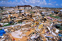 Damaged caused by Hurricane Andrew, August 1992, Florida City, Florida, USA.