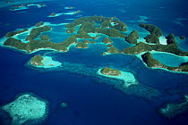 Aerial view of Rock Islands, Palau, Western Caroline Is, Micronesia, West Pacific