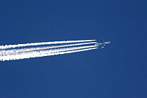 Vapour trails from aircraft.