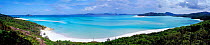 Panoramic view of Silica sand bay. Queensland, Australia.