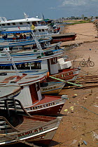 Santarem harbour in the dry season. Para State, Brazil.
