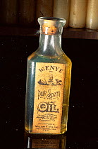 Old bottle for Sperm whale oil, Whaler's village museum, Hawaii