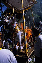 Hindu funeral ceremony in Ubud. Bali, Indonesia.