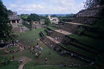 Temple of the Sun / The Palace / Temple of the Cross. Palenque archaeological site, Mexico.