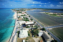 Cockburn town and salt ponds, Grand Turk, Turks and Caicos Islands, Caribbean