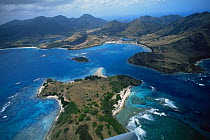 Aerial view of coastline, St Martin, British Virgin Islands, Caribbean